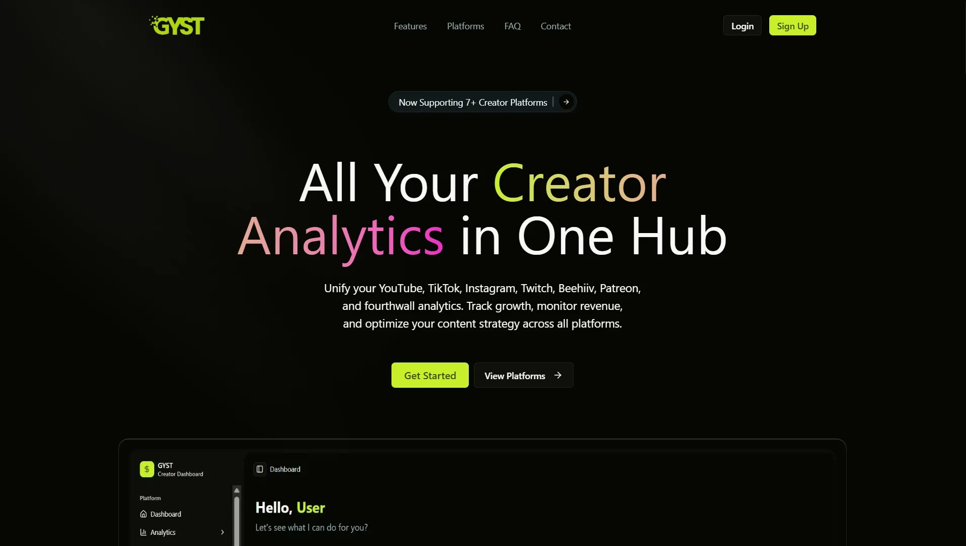 GYST – Social Media Management SaaS Application